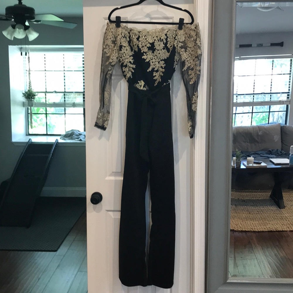 Black and gold jumpsuit